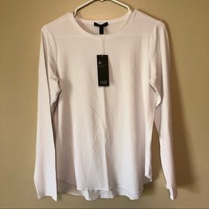 NWT Eileen Fisher White Crew Long Sleeve Top